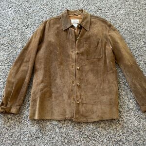 Vintage Men's Suede 100% leather Jacket in Brown - Lightweight Layer Size small